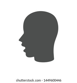  Head silhouette with open mouth icon