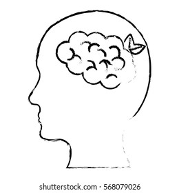 head silhouette profile thinking eco friendly related icons image vector illustration design 
