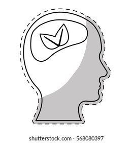 head silhouette profile thinking eco friendly related icons image vector illustration design 