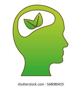 head silhouette profile thinking eco friendly related icons image vector illustration design 