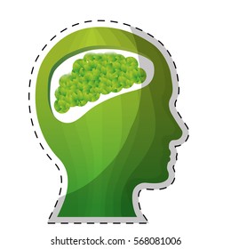 head silhouette profile thinking eco friendly related icons image vector illustration design 