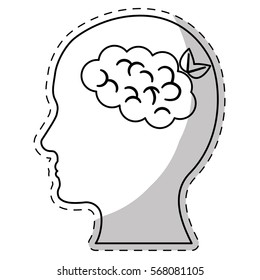 head silhouette profile thinking eco friendly related icons image vector illustration design 