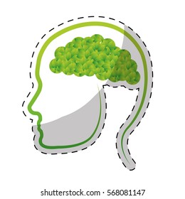 head silhouette profile thinking eco friendly related icons image vector illustration design 