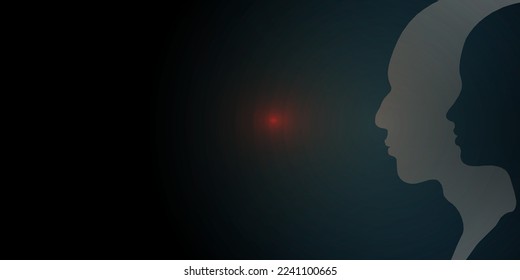 Head silhouette. Technology of the future.