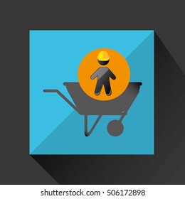 head silhouette wheelbarrow icon vector illustration eps 10