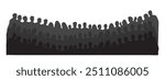 Head silhouettes of men and women. Spectators, audience, beholder, viewer, onlooker.Vector illustration