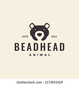 head simple hipster head bear logo design vector graphic symbol icon illustration creative idea