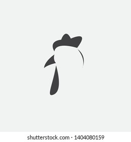 head of simple rooster logo 