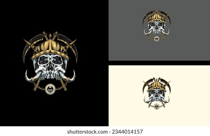 head skull artwork mascot design