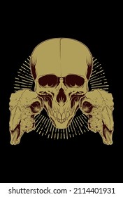 Head skull artwork vector illustration