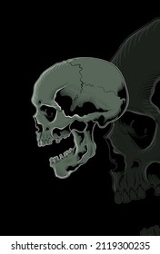 Schädelskulptur, Vektorgrafik