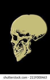 Head skull artwork vector illustration
