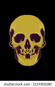Head skull artwork vector illustration