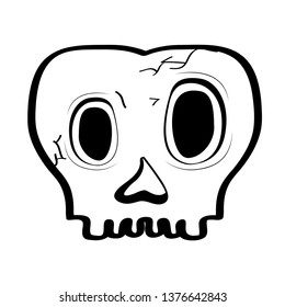Head skull cartoon image. Vector illustration design
