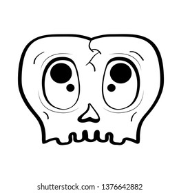 Head skull cartoon image. Vector illustration design