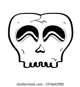 Head skull cartoon image. Vector illustration design