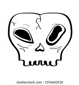 Head skull cartoon image. Vector illustration design