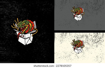 head skull and head cobra vector mascot design