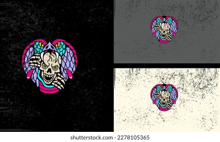 head skull and head cobra vector mascot design