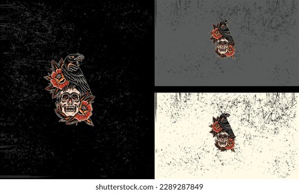 head skull and crown vector illustration mascot design