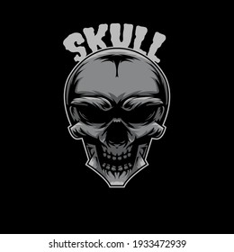 head skull in the dark