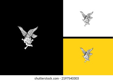 Head Skull And Eagle Line Art Vector Design