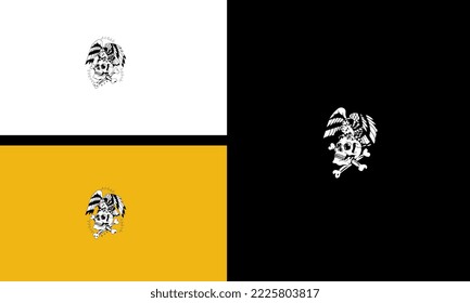 head skull and eagle vector outline design