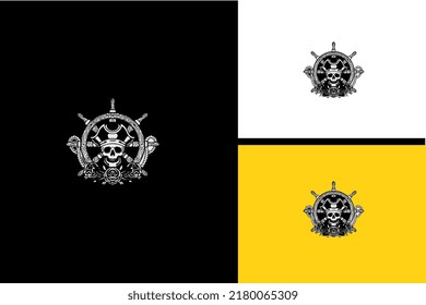 head skull and flower vector black and white