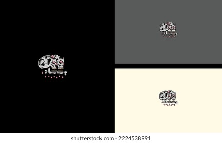 head skull with flowers vector illustration artwork design