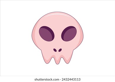 Head Skull Fortune Flat Sticker Design