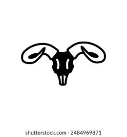 Head Skull Glyph Icon, Vector illustration