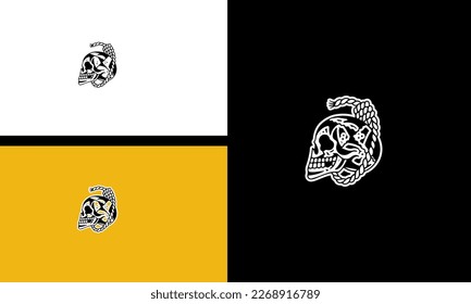 head skull with hair vector line art design