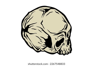 head skull hand drawn vector 