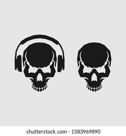 head skull with headset isolated