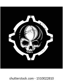 Head skull icon in vector