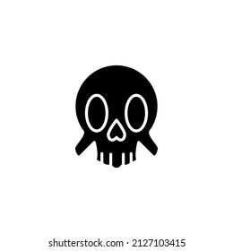 Plantilla de logotipo de la ilustración del vector del icono del cráneo para muchos fines. Aislado sobre fondo blanco.