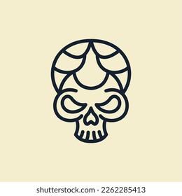 Head skull line modern style creative design
