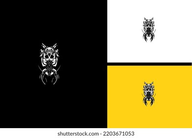 head skull and lobster vector black and white
