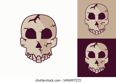 Head of the skull logo design vector 