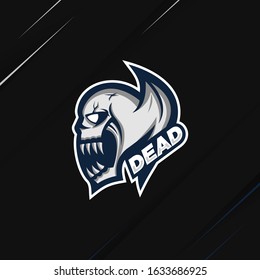 head skull logo design vector fit for badge, emblem and t shirt printing. illustration for sport and esport team