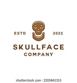 Head Skull Logo vector design graphic for badge emblem