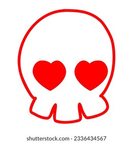 Head Skull Love Patch V85 Patch Streetwear, Urban, Luxury, Modern Design Patch Commercial Use