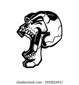 Head Skull mascot cartoon illustration