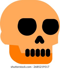 Cráneo de la cabeza Diseño minimalista Estilo plano
