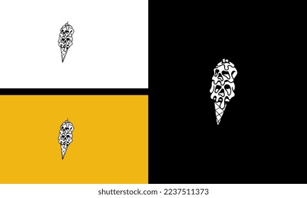 head skull monster vector outline design