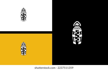 head skull mummy vector illustration outline design