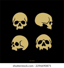 Head Skull Pack, Human skull, death o dead o Flat vector icon para juegos y sitios web