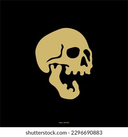 Head Skull Pack, Human skull, death or dead flat vector icon for games and websites