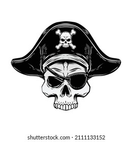 Head Skull Pirate Captain illustration