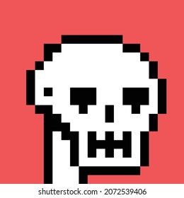 head of skull in red background